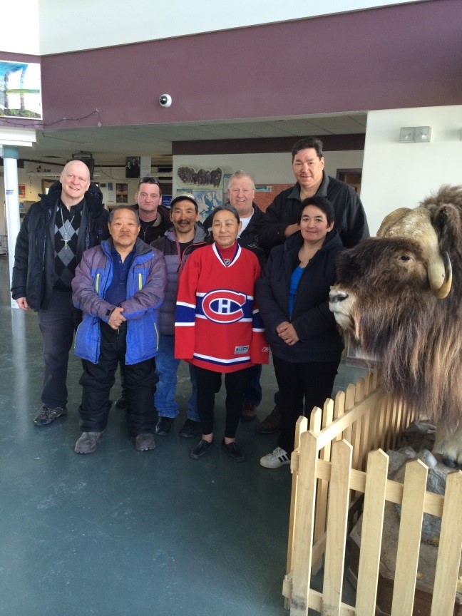 Group of Cambridge Bay community members who are responsible for carrying out the restoration work on the Church.